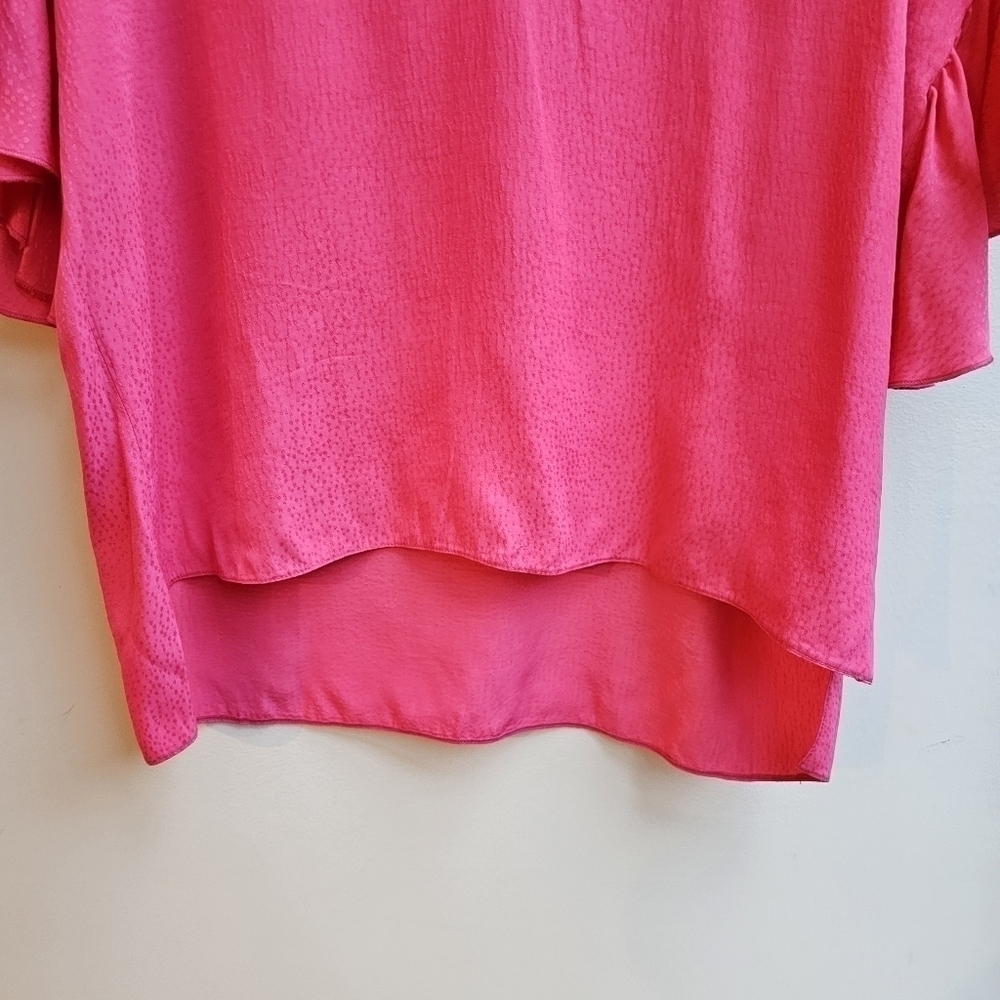 Nissa Pink Over-sized Tunic Blouse with Flutter, Viscose Fabric, Size Medium - Picture 4 of 12